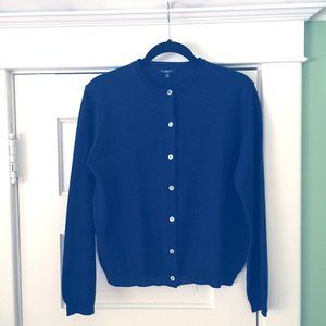 {Burberry} Authentic Wool Navy Cardigan Sweater